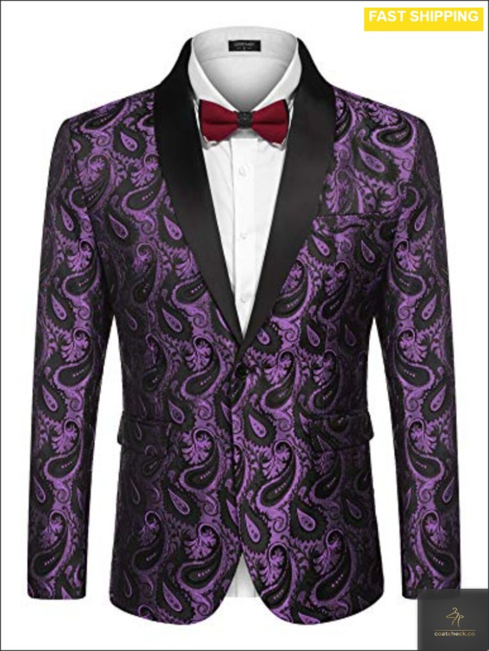 Mens Paisley Floral Tuxedo Jacket Shawl Lapel One Button Blazer Dinner Prom